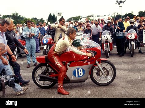 Giacmo Agostini On An Mv Agusta Racing Motorcycle At Goodwood Festival