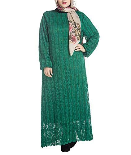 Maxi Vestito Pizzo Donne Musulmane Moda Abaya Arabo Islam Casa Festa