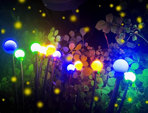 Skmuvhys Firefly Garden Lights Solar Outdoor Pack Leds Solar Powered