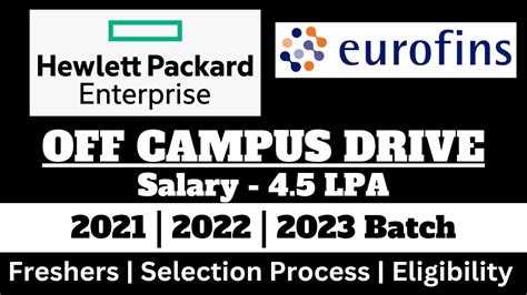 Hpe Off Campus Drive For Batch Eurofins