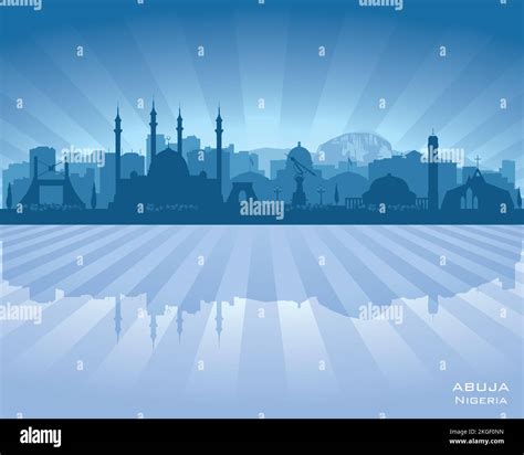 Abuja Nigeria City Skyline Vector Silhouette Illustration Stock Vector Image And Art Alamy