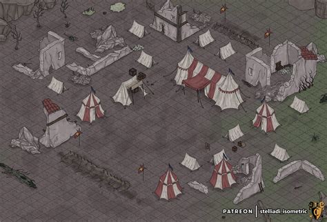 A Soldiers Camp In The Ruins Of A Village Rbattlemaps