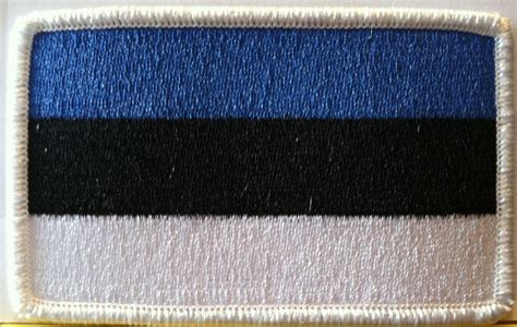 Estonia Flag Embroidered Iron On Patch Tactical Emblem White Border