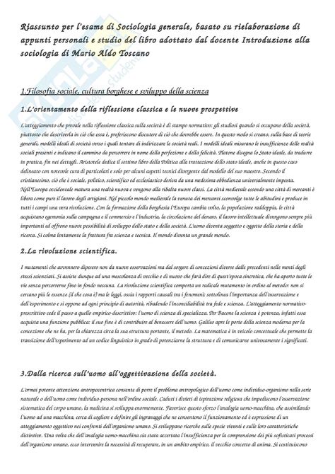 Riassunto Esame Sociologia Generale Prof Barrucci Libro Consigliato