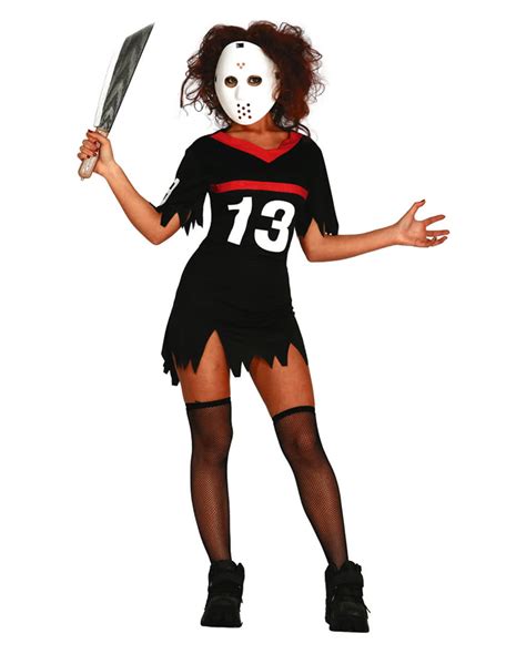 Eishockey Damenkostüm mit Maske M für Halloween Horror Shop