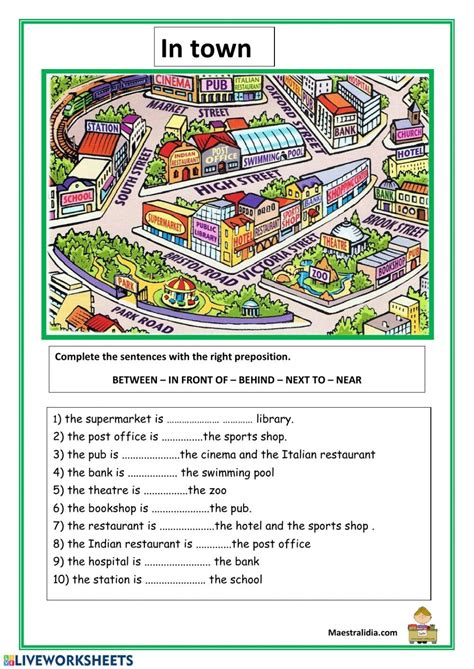 Live Worksheet Preposition Of Place