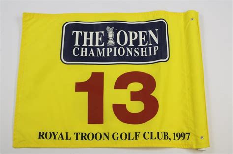 Lot Detail - Justin Leonard Signed 1997 OPEN Championship Hole #13 Flag ...