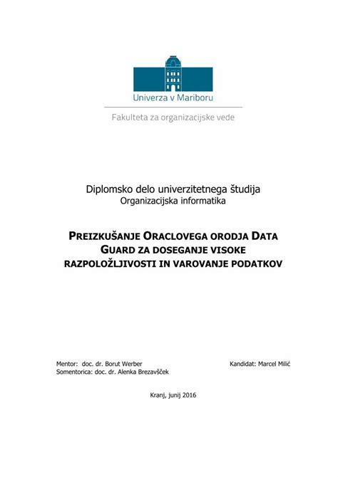 PDF Diplomsko delo univerzitetnega študija Na osnovi zahtev ki jih