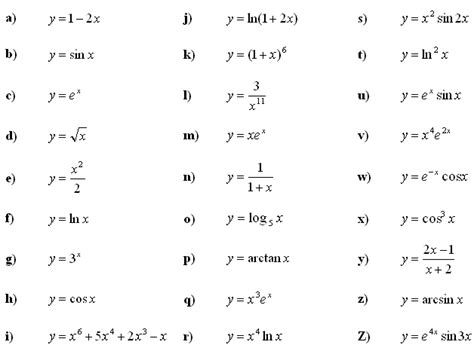 Calculus Derivatives Practice Worksheet