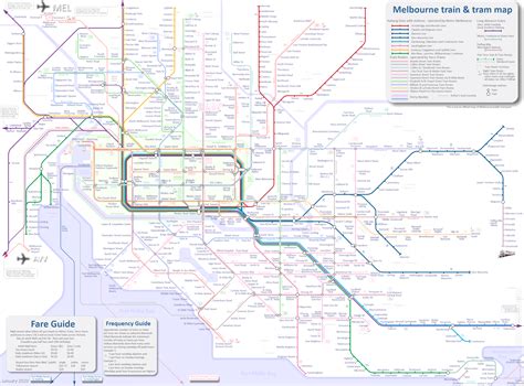 Train And Tram Map For Melbourne Australia R MapPorn