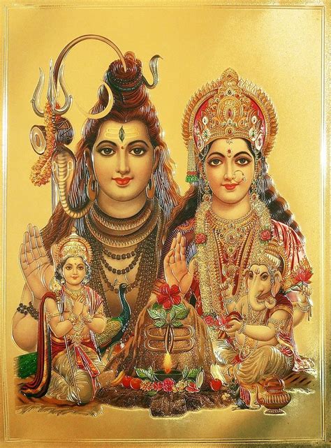 Lord Shiva Parvati Kartik And Ganesha Hindu Posters Reprint On