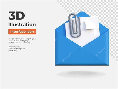 premium psd email document attachment interface isolated  icon