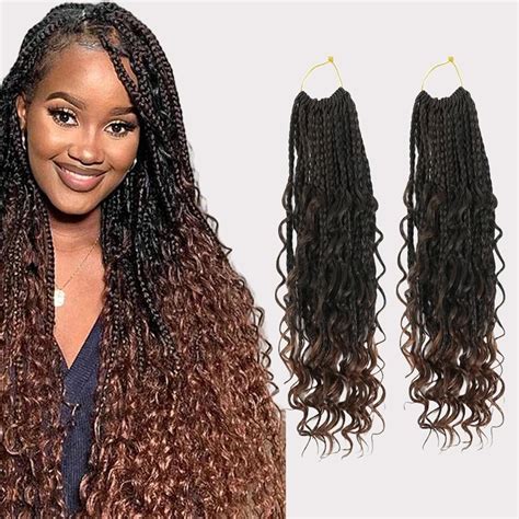 Extensions de cheveux synthétiques tressés au crochet avec extrémités