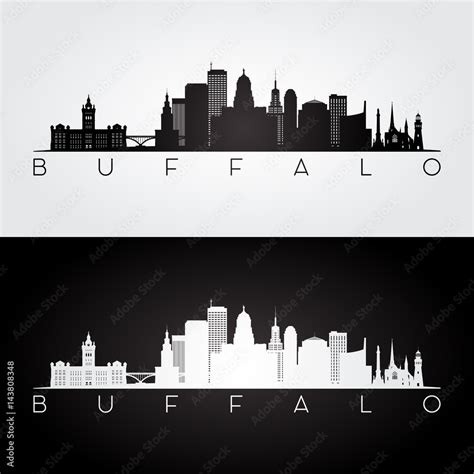 Buffalo city skyline silhouette Stock Vector | Adobe Stock