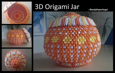 3d Origami Jar By Bloodypaperangel On Deviantart Origami Jar 3d