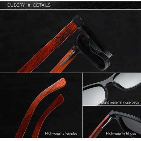 Dubery Dubery Wooden Polarized Rimless Glasses For Men Colors Model