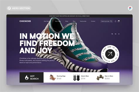 Chickicks Shoes E Commerce Hero Section Figma Template Design