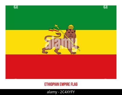 Ethiopian Empire (1270-1974) Flag Waving Vector Illustration on White Background. Abyssinia Flag ...