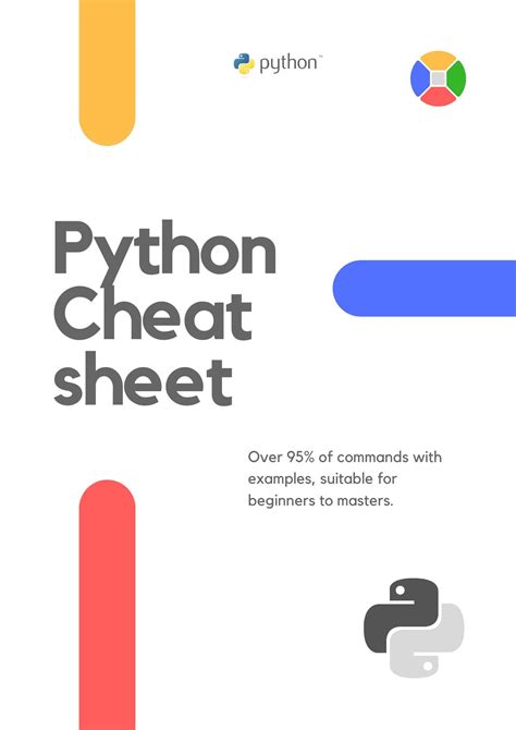 Python Cheat Sheet A Cheat Sheet That Contain Over 95 Of Python 3 Commands With Examples By