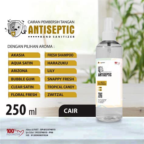 Jual Hand Sanitizer Cair Antiseptic Varian Aroma Segar 250 Ml Botol