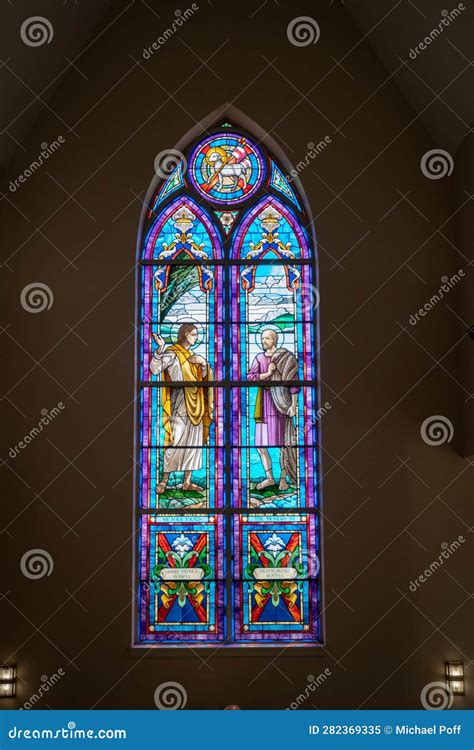 Stained Glass At St Andrews Catholic Church In Roanoke Va Stock Image Image Of Stained