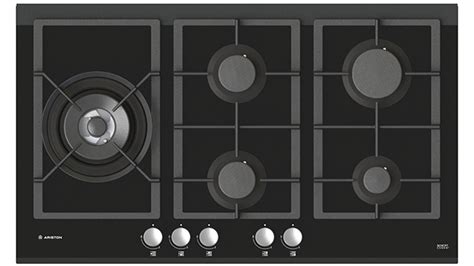 Ariston 900mm 5 Burner Black Glass Natural Gas Cooktop Harvey Norman