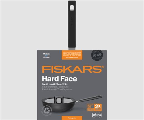 FISKARS Hard Face 26 cm czarna patelnia nieprzywierająca z pokrywką