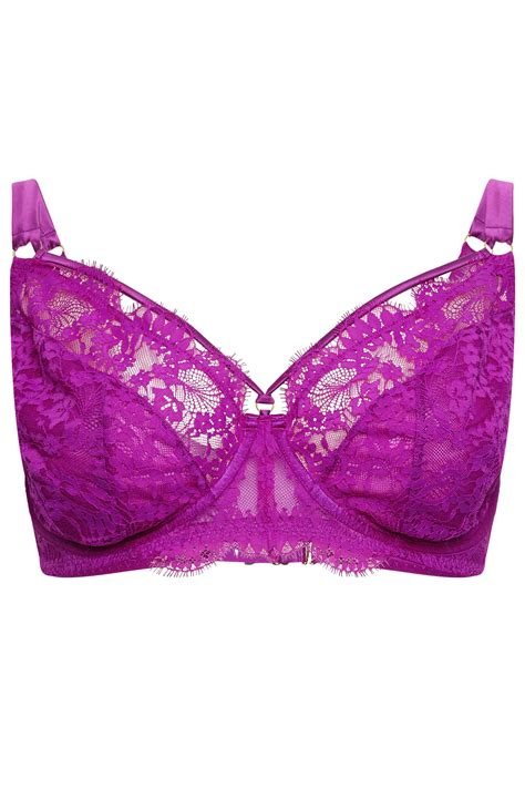 Evans Plus Size Cerise Pink Lace Underwired Bra Evans