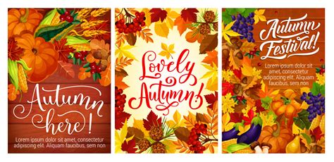 Autumn festival or party posters with fall harvest 16120155 Vector Art ...