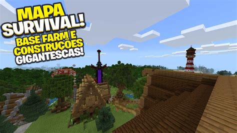 Mapa Survival Bases Farms Constru Es Gigantescas No Mcpe