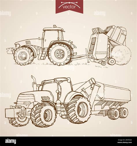 Tractor Sketch Stock Vector Images Alamy