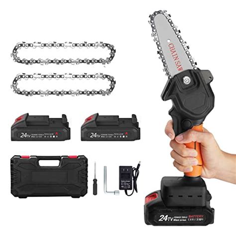 Upgraded Mini Chainsaw Cordless 4 Inch 24v Power Chain Saw With Safety Lock Portable Pruning