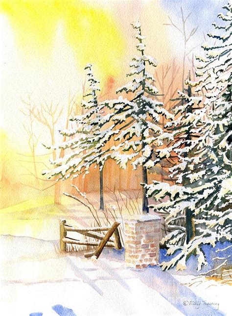 Winter Sunset Painting By Melly Terpening Fine Art America