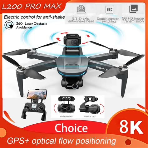 Dron Profesional L200 PRO MAX Cuadric Ptero Con C Mara Dual PTZ 8K De 2