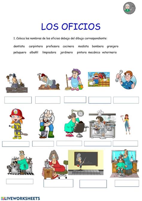 Los Oficios Worksheet Oficios Y Profesiones Actividades Oficios