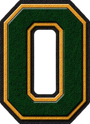 Presentation Alphabets Forest Green Gold Varsity Letter O Varsity