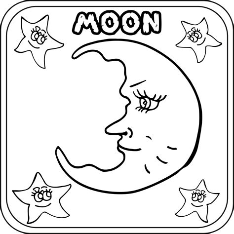 Moon Coloring Pages Preschool Kindergarten First Grade Made By