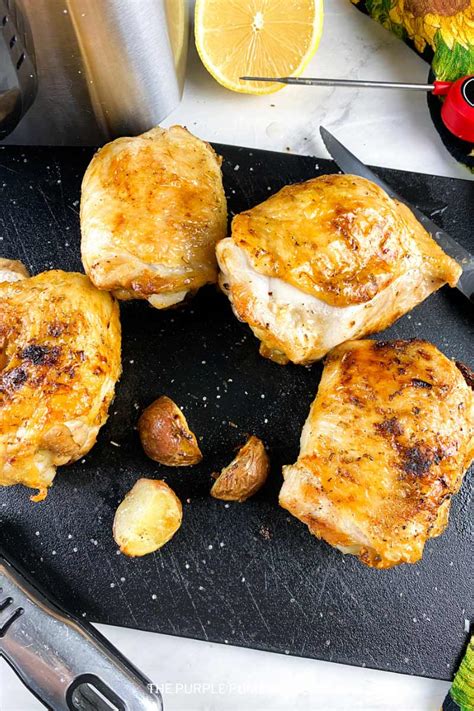 Air Fryer Lemon Chicken Thighs Potatoes Recipe