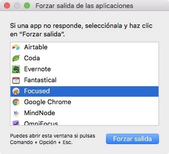 Control Alt Suprimir en Mac Cómo forzar salida de aplicaciones en Mac