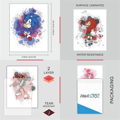 Buy Print A To Z Sonic The Hedgehog Movie Watercolor Prints Sonic