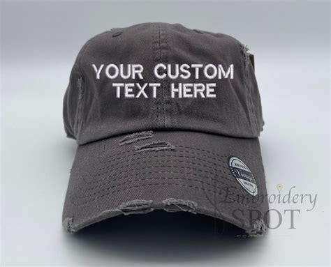 Personalize Hat Distressed Baseball Cap Hat Custom Embroidered Hat Your