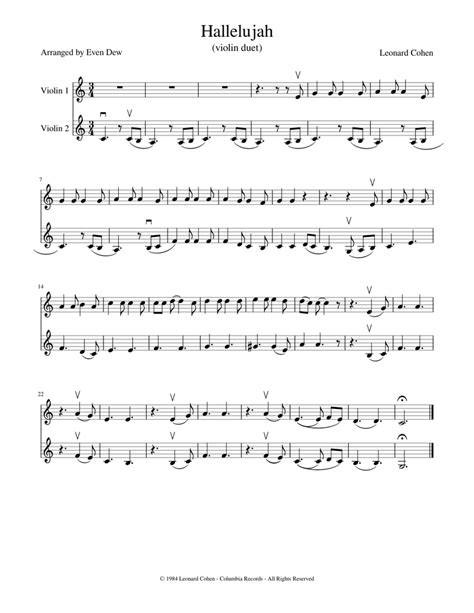 34 Hallelujah Leonard Cohen Sheet Music Free Pdf Violin Ideas · Music