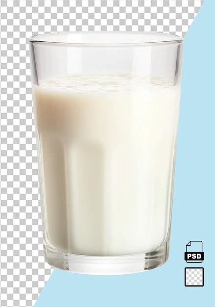 Un Verre De Lait Isolé Sur Fond Blanc Ou Transparent Image Générée Par