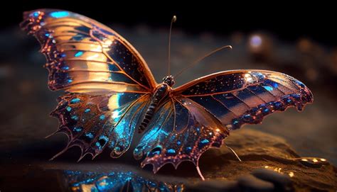 Free Photo | Butterfly wing displays beautiful fragility and vibrancy generated by AI