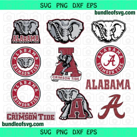 Bundle Alabama Football Svg Alabama Crimson Tide Svg Elephant Svg