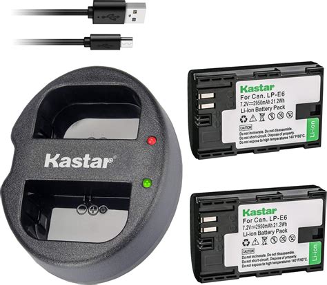 Kastar Battery X2 Dual Lcd Charger For Canon Lp E6 Lp E6n Eos 5ds R 5d Mark Ii