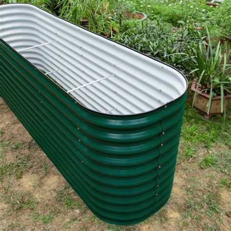 Metal Raised Garden Bed | 32'' Tall 8'x2' Garden Boxes - Moss green ...