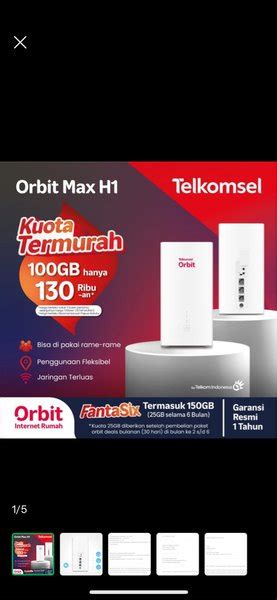 Jual Telkomsel Orbit Max H1 Modem Wifi 4G Hight Speed Bonus Data Di