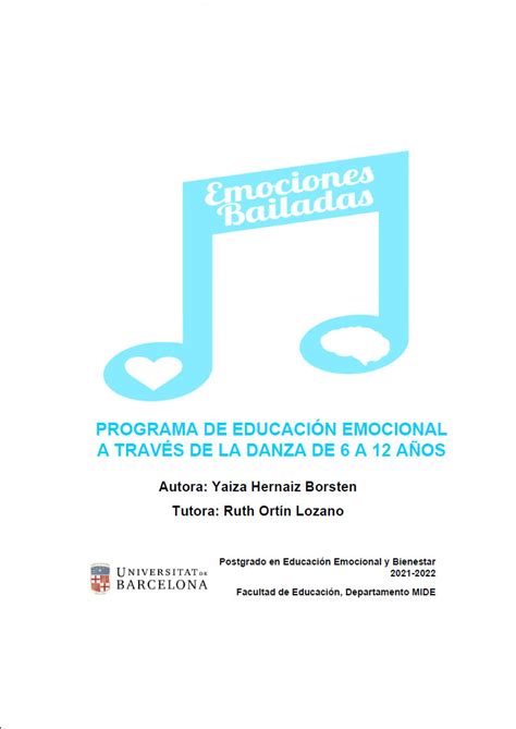 Emociones bailadas Postgrado en Educación Emocional y Bienestar