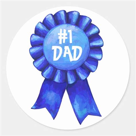 Blue Ribbon 1 Dad Stickers